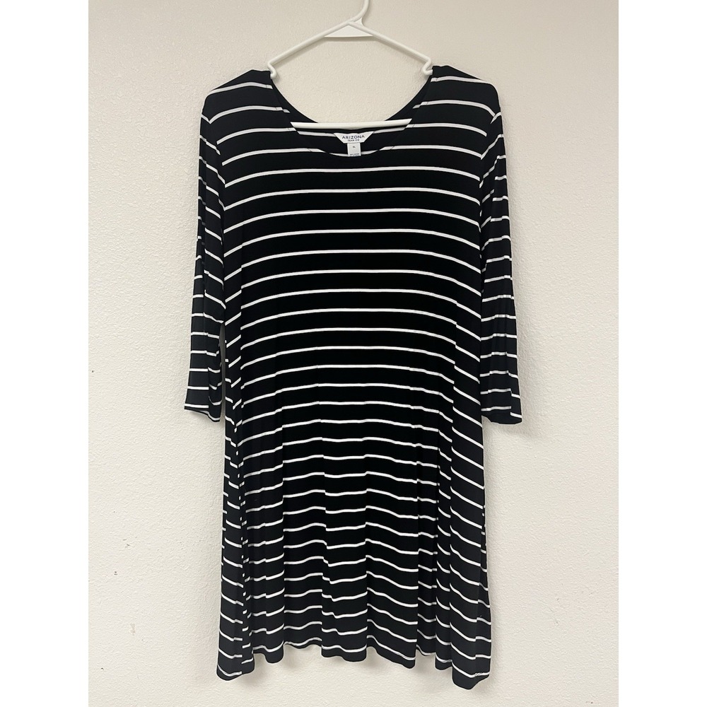 Arizona Brand Black and White Striped Dress In An Xl Excellent Condition